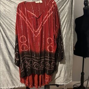 Roaman's Vibrant Red Maxi Dress